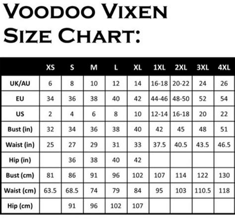 goodfellow clothing size chart